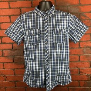 CJ Black‎ Rue21 Men's Button Down Plaid Short Sleeve Large
